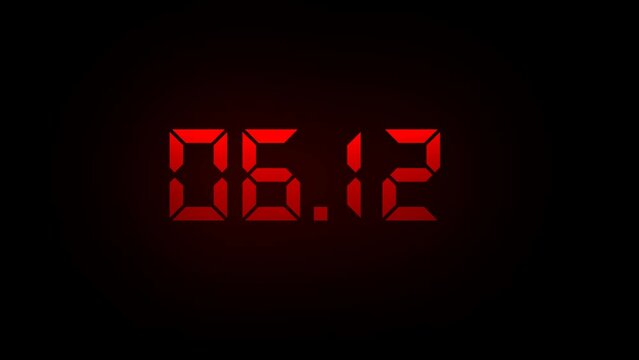 CUENTA REGRESIVA DGITAL DIGITOS ROJOS DE DIEZ SEGUNDOS 