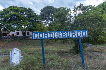 Cordisburgo city sign, Minas Gerais State, Brazil