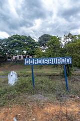 Cordisburgo city sign, Minas Gerais State, Brazil