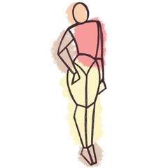 A woman's sketch. fashionable abstract pattern of woman. 