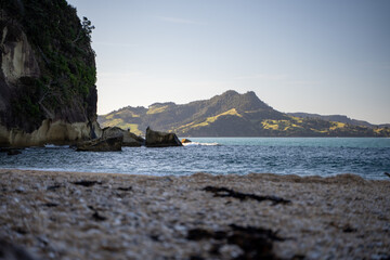 Fototapeta na wymiar Shakespeare Point Lookout in Cooks Beach, Coromandel Peninsula - New Zealand North Island.
