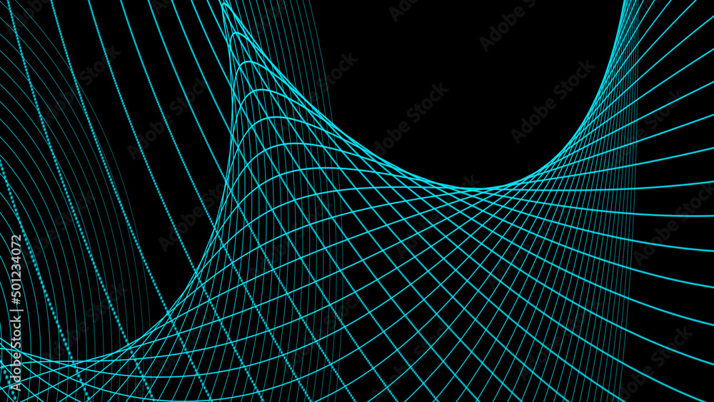 Poster abstract colorful digital particle wave background.