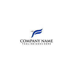Fototapeta premium letter f falcon eagle head logo sign design