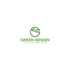 Logo Vector graphic elegant green leaf possible Letter G 