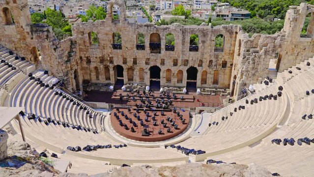Odeon of Herodes Atticus ancient theater in Athens, Greece