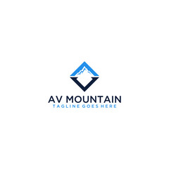 AV, VA mountain logo sign design