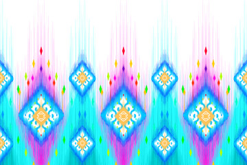 Geometric abstract ikat ethnic pattern design. Aztec fabric carpet mandala ornament chevron textile decoration wallpaper. Tribal turkey African Indian traditional embroidery vector background 