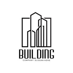 City Building Construction Logo Design Premium Quality Line Vector Illustration