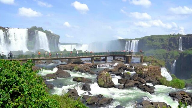 scenes of the Igua&ccedil;u Falls in Foz do Igua&ccedil;u in Brazil one of the seven wonders of nature