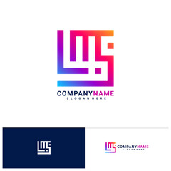 Initial L M S logo vector template, Creative L M S logo design concepts - obrazy, fototapety, plakaty