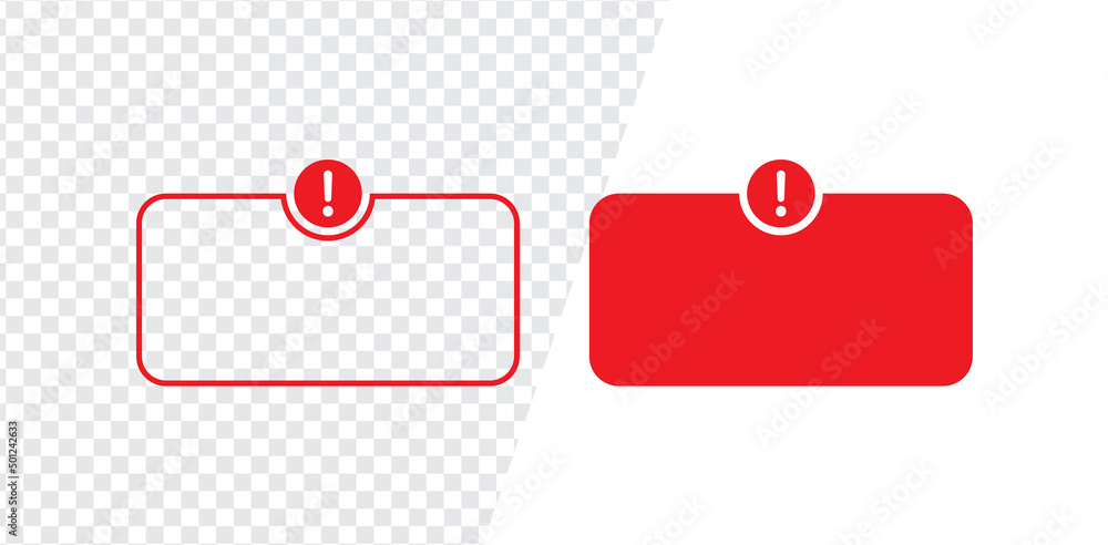 Aufkleber exclamation mark icon danger caution sign line frame with empty space alert with attention warning s