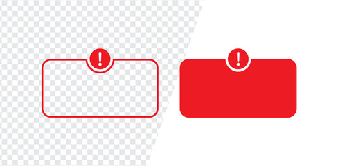 Exclamation mark icon danger caution sign line frame with empty space alert with attention warning signs