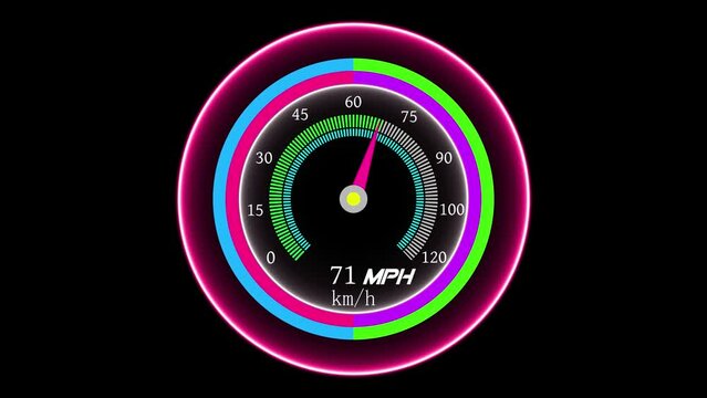Technology speedometer animation. Performance Racing Car Dashboard.