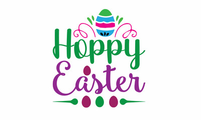 Hoppy-Easter Lettering design for greeting banners, Mouse Pads, Prints, Cards and Posters, Mugs, Notebooks, Floor Pillows and T-shirt prints design