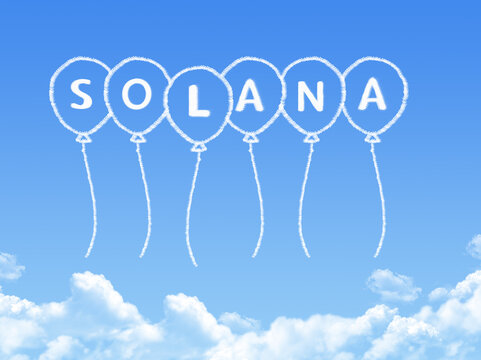 solana balloon cloud shape on blue sky