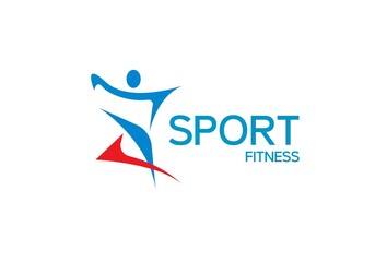 Fitness Sport - vector logo template concept illustration. Human character. People sign. Positive dance. Design element.