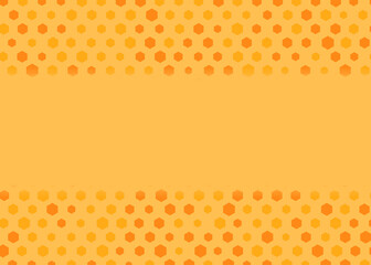 Orange hexagonal dots with copy space on the background