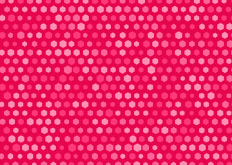 Pink and red hexagonal dots on a red background