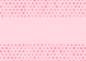 Pink hexagonal dots with copy space on the background