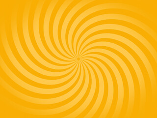 Oval yellow vortex radiate from the center of the orange background.