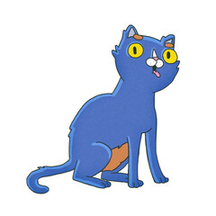 Blue cat illustration 2 