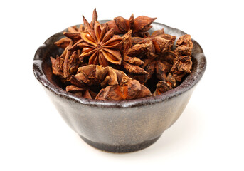 star anise on white background