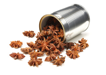 star anise on white background