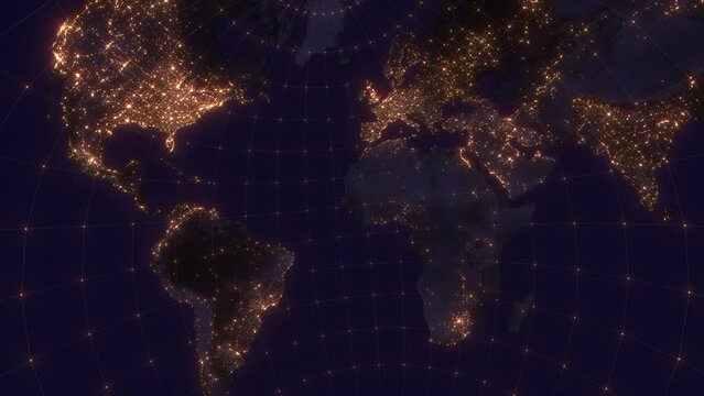World map news studio set background