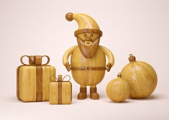 Wooden Santa Claus Christmas Toy for New Year