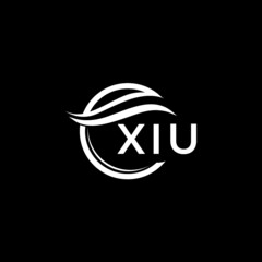 XIU letter logo design on black background. XIU  creative initials letter logo concept. XIU letter design.
