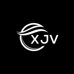 XJV letter logo design on black background. XJV  creative initials letter logo concept. XJV letter design.
