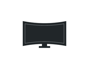TV Monitor Icon Isolated on White Background