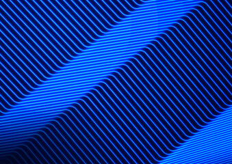 Blue neon curved lines abstract futuristic geometric background. Vector design