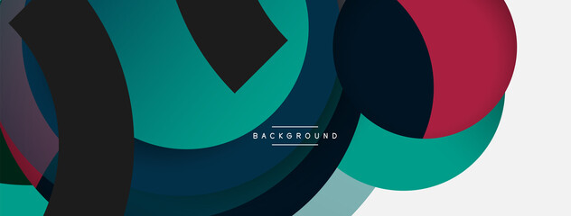 Creative geometric wallpaper. Minimal abstract background. Circles composition vector illustration for wallpaper banner background or landing page