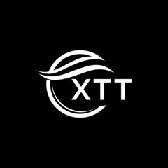 XTT letter logo design on black background. XTT  creative initials letter logo concept. XTT letter design.
