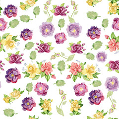 Watercolor Abstract Colors Seamless Pattern for Fabric Digital Paper design