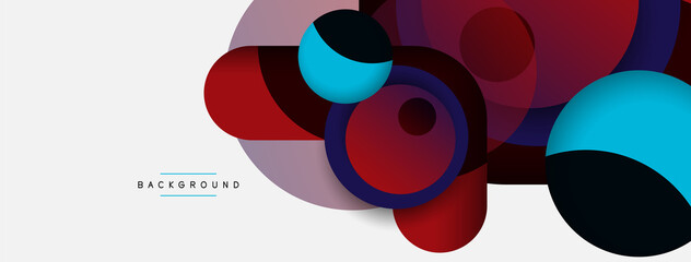 Fototapeta premium Circle and round shapes abstract background. Vector illustration for wallpaper banner background or landing page