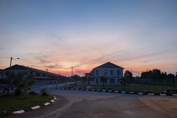 Malaysia, 26 April 2022: Morning atmosphere in a newly opened housing estate for sale.