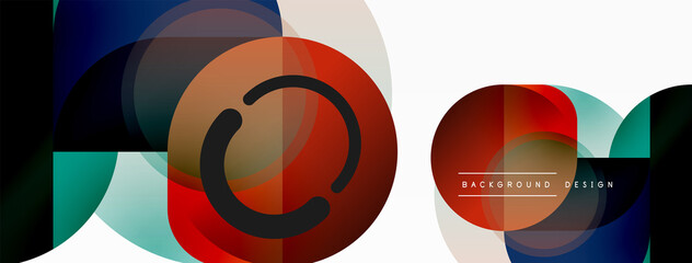 Obraz premium Creative geometric wallpaper. Minimal circle triangle and square line abstract background. Vector illustration for wallpaper banner background or landing page