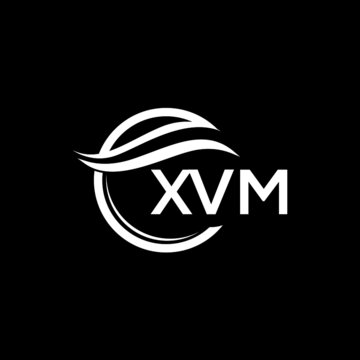 XVM letter logo design on black background. XVM  creative initials letter logo concept. XVM letter design.

