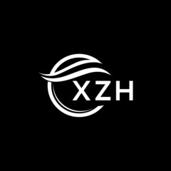 XZH letter logo design on black background. XZH  creative initials letter logo concept. XZH letter design.

