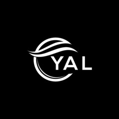 YAL letter logo design on black background. YAL  creative initials letter logo concept. YAL letter design.
