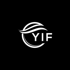 YIF letter logo design on black background. YIF creative initials letter logo concept. YIF letter design. 