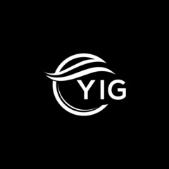 YIG letter logo design on black background. YIG creative initials letter logo concept. YIG letter design. 
