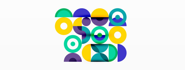 Colorful circle abstract background. Minimal geometric template for wallpaper, banner, presentation