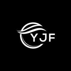 YJF letter logo design on black background. YJF creative initials letter logo concept. YJF letter design. 