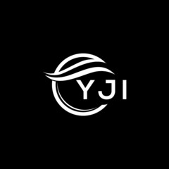 YJI letter logo design on black background. YJI creative initials letter logo concept. YJI letter design. 