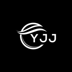 YJJ letter logo design on black background. YJJ creative initials letter logo concept. YJJ letter design. 