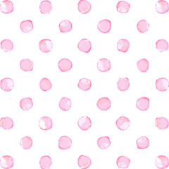 水彩風のゆるいかんじの水玉模様　ベクターシームレスパターン