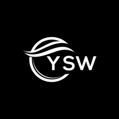 YSW letter logo design on black background. YSW  creative initials letter logo concept. YSW letter design.